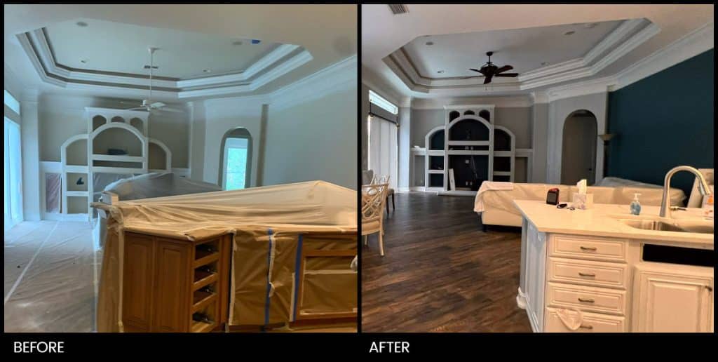 before and after images of home and business painting services by SW Painting Solutions in Southwest Florida.