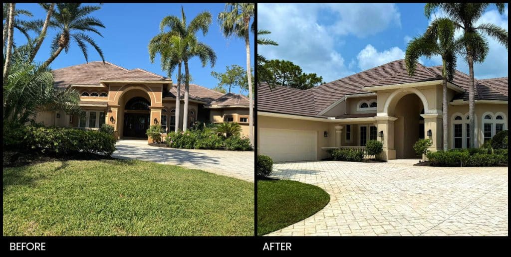 before and after images of home and business painting services by SW Painting Solutions in Southwest Florida.
