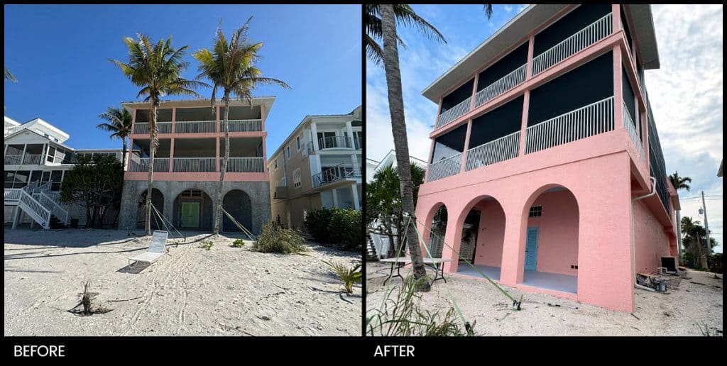 before and after images of home and business painting services by SW Painting Solutions in Southwest Florida.